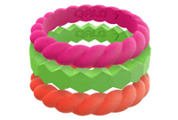 WOMEN'S KELLY NEON STACKABLE SILICONE RING SET
