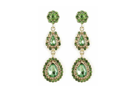 Vintage Faux Emerald Earrings